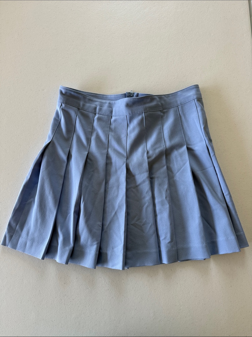 Love Tree Pleated Sky Blue Mini Skirt